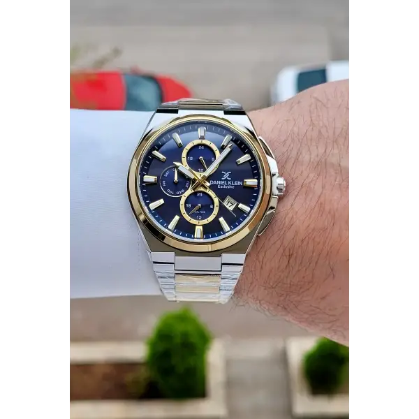 Kadranı Lacivert Kordonu Gold Gümüş Renk 43,5 Mm İç Göstergeleri Aktif Erkek Kol Saati