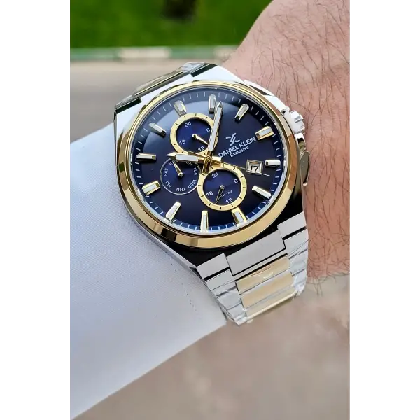 Kadranı Lacivert Kordonu Gold Gümüş Renk 43,5 Mm İç Göstergeleri Aktif Erkek Kol Saati