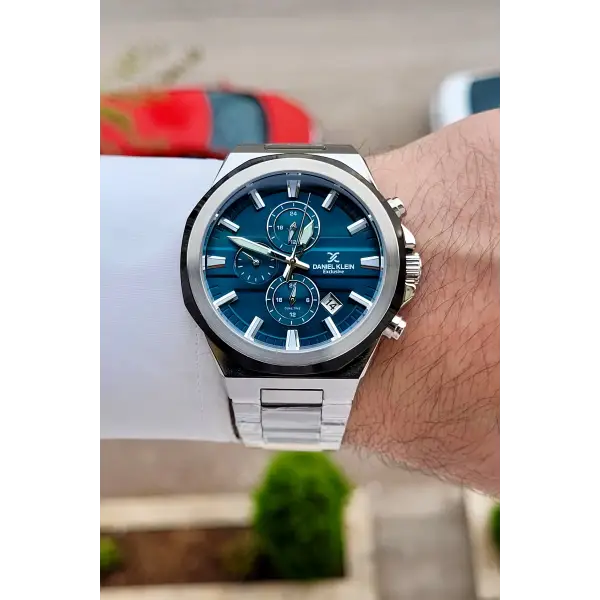 Kadranı Yeşil Kordonu Gümüş Renk 44 Mm İç Göstergeleri Aktif Erkek Kol Saati