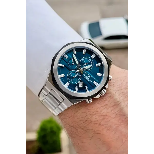 Kadranı Yeşil Kordonu Gümüş Renk 44 Mm İç Göstergeleri Aktif Erkek Kol Saati
