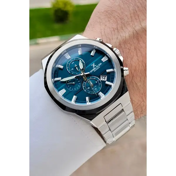 Kadranı Yeşil Kordonu Gümüş Renk 44 Mm İç Göstergeleri Aktif Erkek Kol Saati