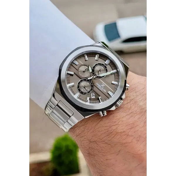 Kadranı Kahverengi Kordonu Gümüş Renk 44 Mm İç Göstergeleri Aktif Erkek Kol Saati