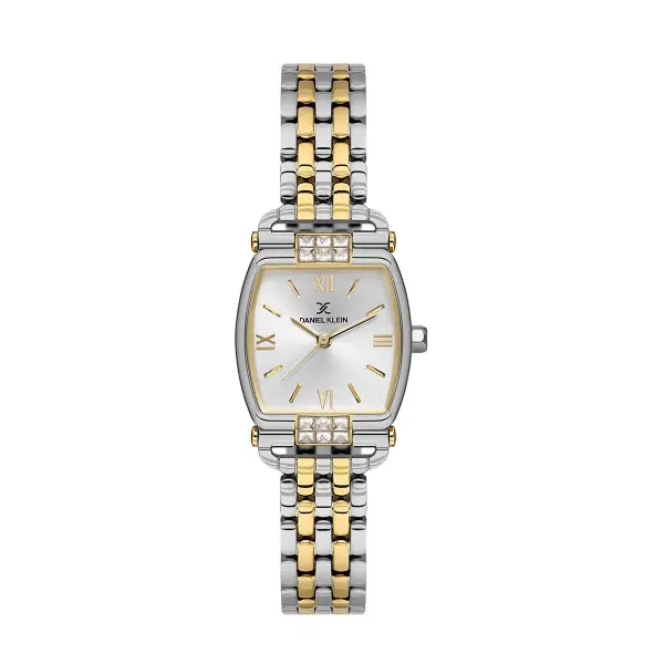 Gold Gümüş Renk 24 mm Hediye Paketli Kadın Kol Saati