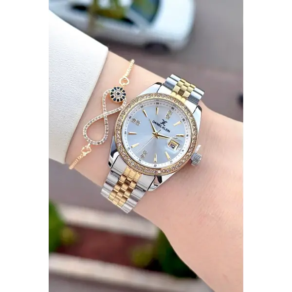 Gold Gümüş Renk 32,5 Mm Hediye Paketli Kadın Kol Saati