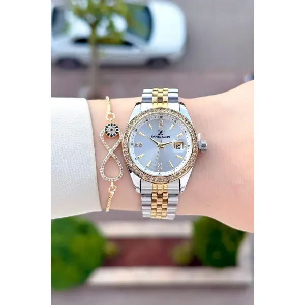 Gold Gümüş Renk 32,5 Mm Hediye Paketli Kadın Kol Saati