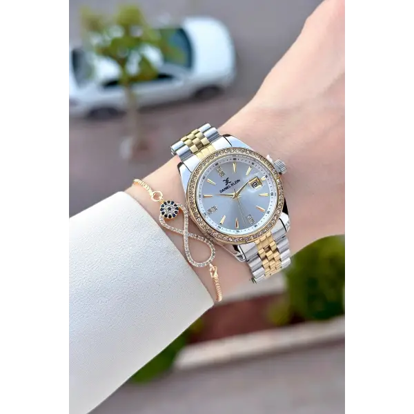 Gold Gümüş Renk 32,5 Mm Hediye Paketli Kadın Kol Saati