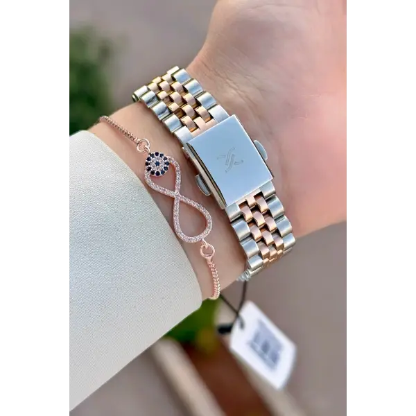 Kadranı Bordo Kordonu Rose Gümüş Renk 32,5 Mm Hediye Paketli Kadın Kol Saati