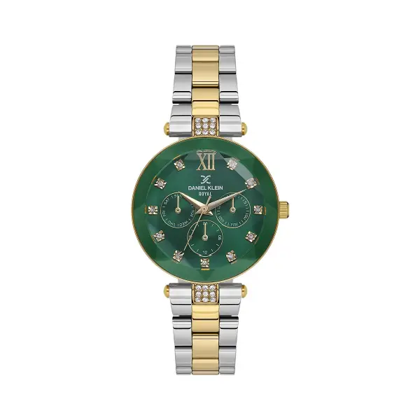 Kadranı Yeşil Kordonu Gold Gümüş Renk Hediye Paketli 32 Mm Kadın Kol Saati