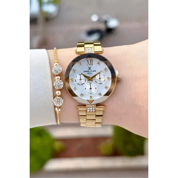 Gold Renk Hediye Paketli 32 Mm Kadın Kol Saati