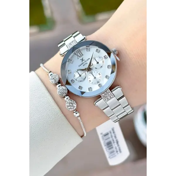 Gümüş Renk Hediye Paketli 32 Mm Kadın Kol Saati