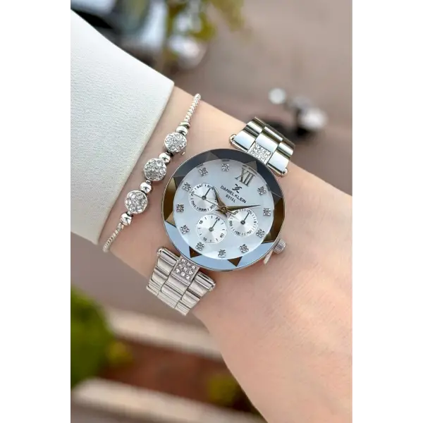 Gümüş Renk Hediye Paketli 32 Mm Kadın Kol Saati