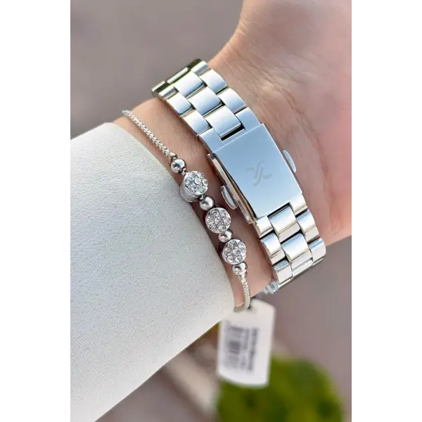 Gümüş Renk Hediye Paketli 32 Mm Kadın Kol Saati