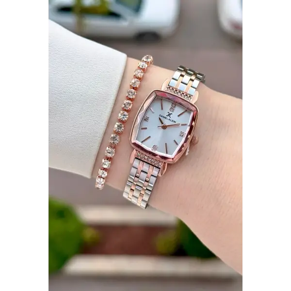 Rose Gümüş Renk Hediye Paketli 22 Mm Kadın Kol Saati