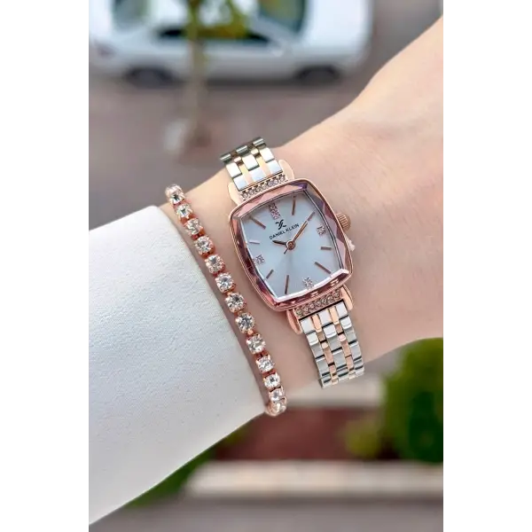 Rose Gümüş Renk Hediye Paketli 22 Mm Kadın Kol Saati