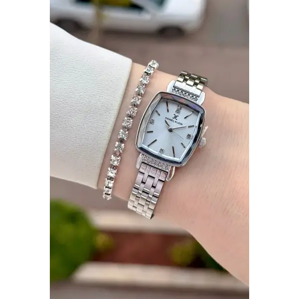Gümüş Renk Hediye Paketli 22 Mm Kadın Kol Saati