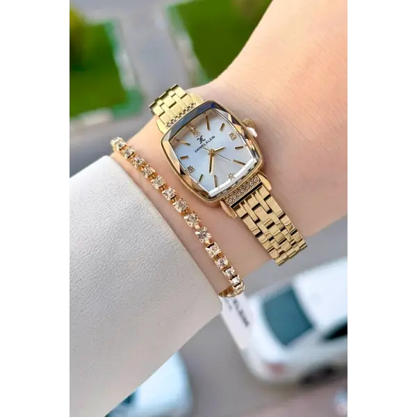 Gold Renk Hediye Paketli 22 Mm Kadın Kol Saati