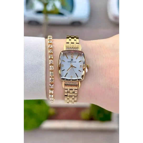 Gold Renk Hediye Paketli 22 Mm Kadın Kol Saati