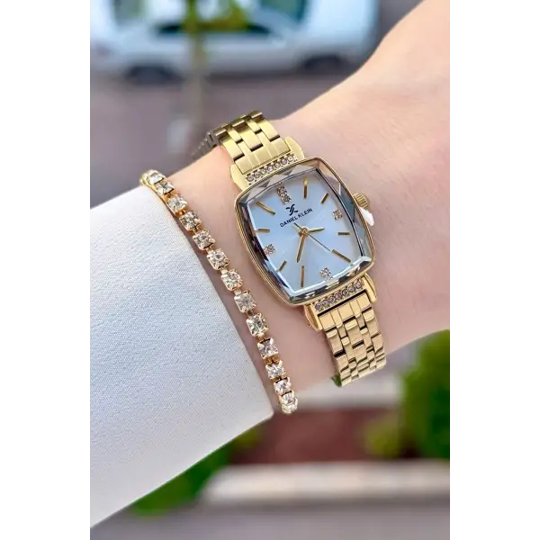 Gold Renk Hediye Paketli 22 Mm Kadın Kol Saati