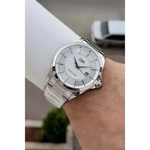 Gümüş Renk 42,5 Mm Hediye Paketli Erkek Kol Saati