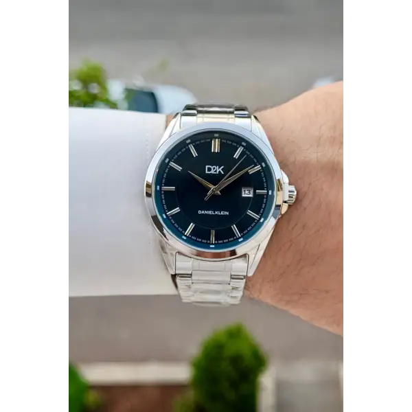 Kadranı Mavi Kordonu Gümüş Renk 42,5 Mm Hediye Paketli Erkek Kol Saati