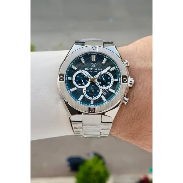 Kadranı Mavi Kordonu Gümüş Renk 46,5 Mm Hediye Paketli Erkek Kol Saati