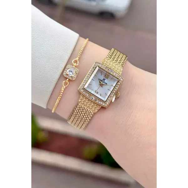 Gold Renk Hediye Paketli 20,5 Mm Kadın Kol Saati