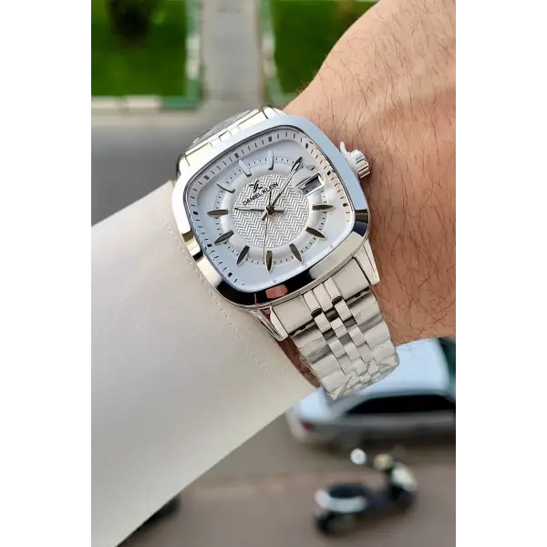 Gümüş Renk 39 Mm Hediye Paketli Erkek Kol Saati