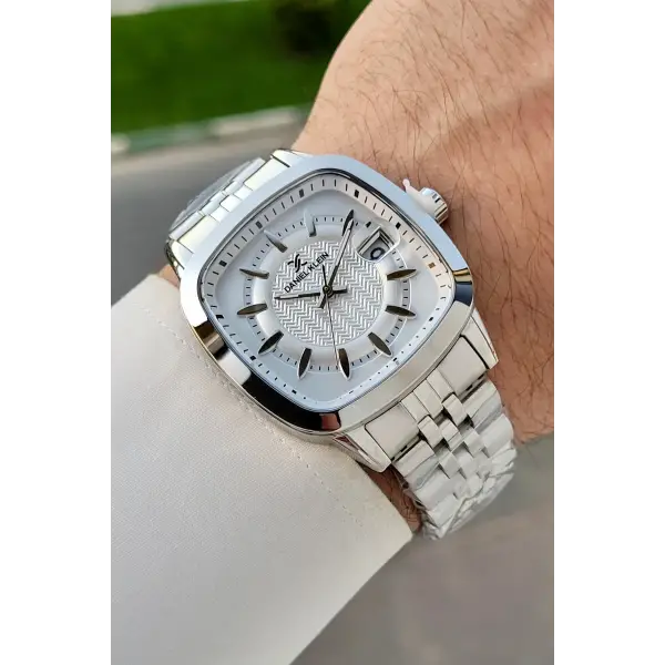 Gümüş Renk 39 Mm Hediye Paketli Erkek Kol Saati