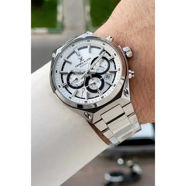 Gümüş Renk 43 Mm Hediye Paketli Erkek Kol Saati