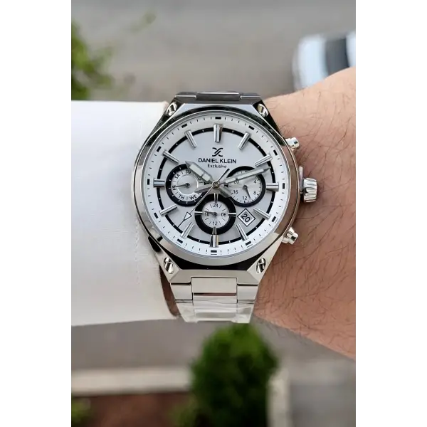 Gümüş Renk 43 Mm Hediye Paketli Erkek Kol Saati
