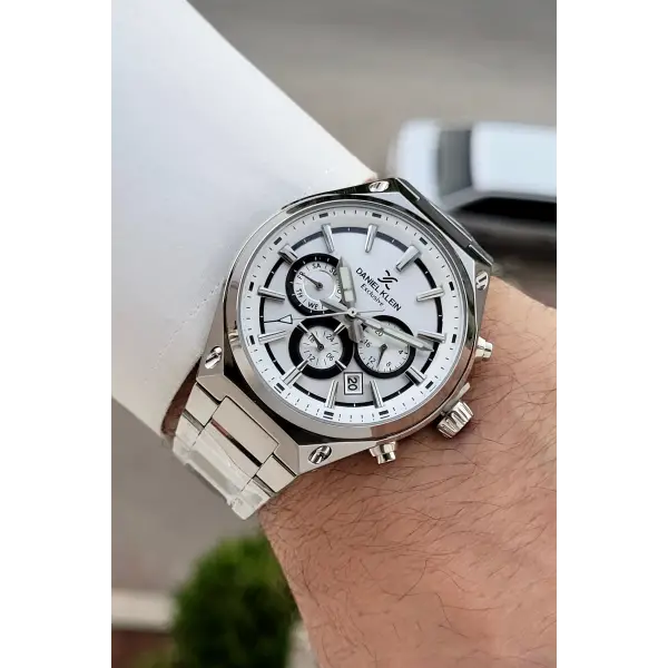 Gümüş Renk 43 Mm Hediye Paketli Erkek Kol Saati