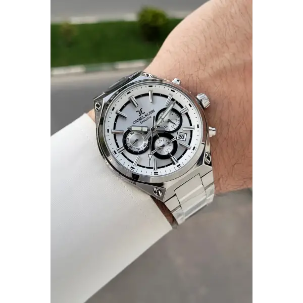 Gümüş Renk 43 Mm Hediye Paketli Erkek Kol Saati