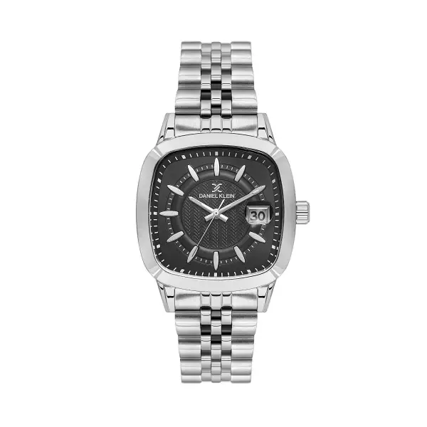Kadranı Siyah Kordonu Gümüş Renk 39 Mm Hediye Paketli Erkek Kol Saati