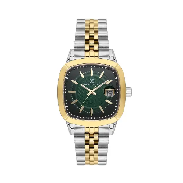 Kadranı Yeşil Kordonu Gold Gümüş Renk 39 Mm Hediye Paketli Erkek Kol Saati