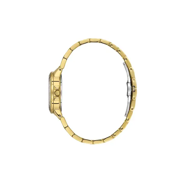 Kadranı Sarı Kordonu Gold Renk Hediye Paketli 30 Mm Kadın Kol Saati