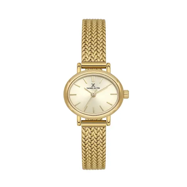 Kadranı Sarı Kordonu Gold Renk Hediye Paketli 24 Mm Kadın Kol Saati