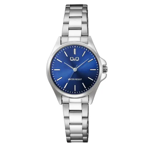 Kadranı Lacivert Kordonu Gümüş Renk 30 Mm Kadın Kol Saati
