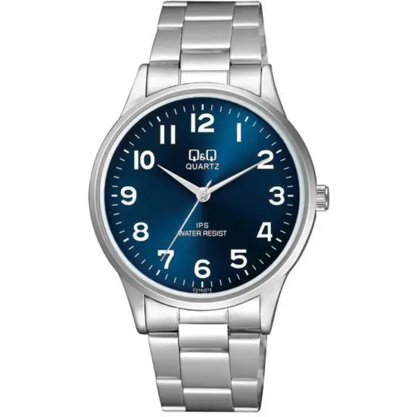 Kadranı Lacivert Kordonu Gümüş Renk 40 Mm Rakamlı Erkek Kol Saati
