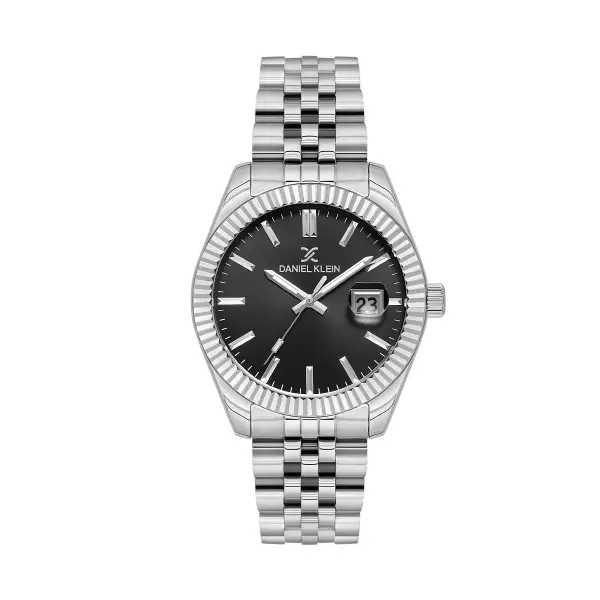 Kadranı Siyah Kordonu Gümüş Renk Hediye Paketli 42 Mm Erkek Kol Saati