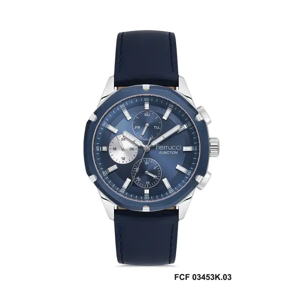 Kasası Gümüş Kordonu Lacivert Renk Hediye Paketli 44 Mm Erkek Kol Saati
