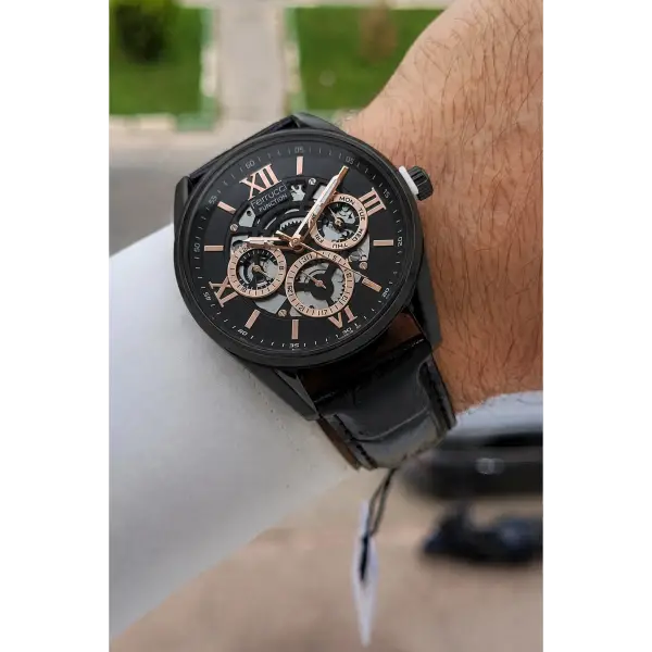 Rakamları Rose Kordonu Siyah Renk İç Göstergeleri Aktif 45 Mm Erkek Kol Saati