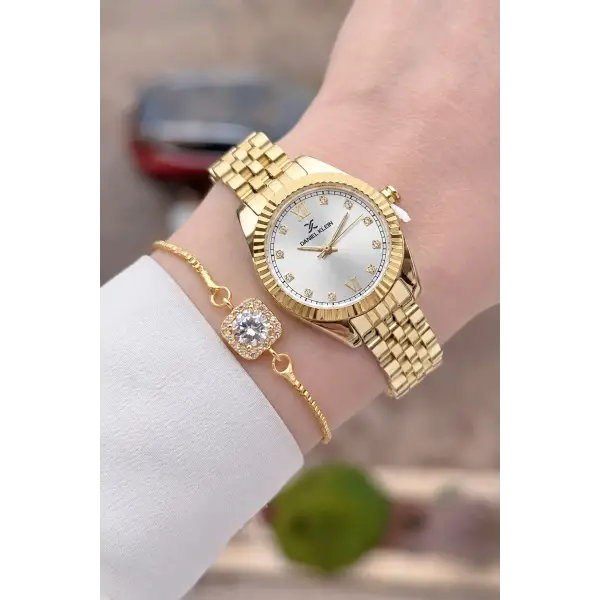 Gold Renk 28 mm Hediye Paketli Kadın Kol Saati
