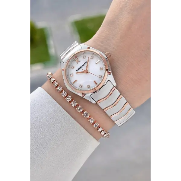 Rose Gümüş Renk 30 mm Hediye Paketli Kadın Kol Saati