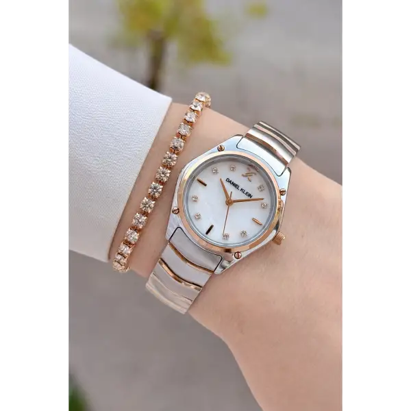 Rose Gümüş Renk 30 mm Hediye Paketli Kadın Kol Saati