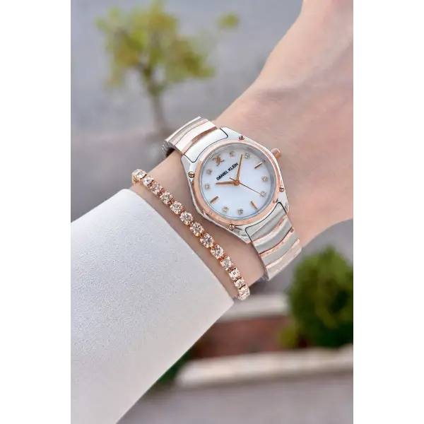 Rose Gümüş Renk 30 mm Hediye Paketli Kadın Kol Saati