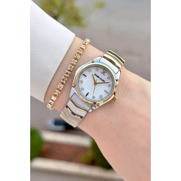 Gold Gümüş Renk 30 mm Hediye Paketli Kadın Kol Saati