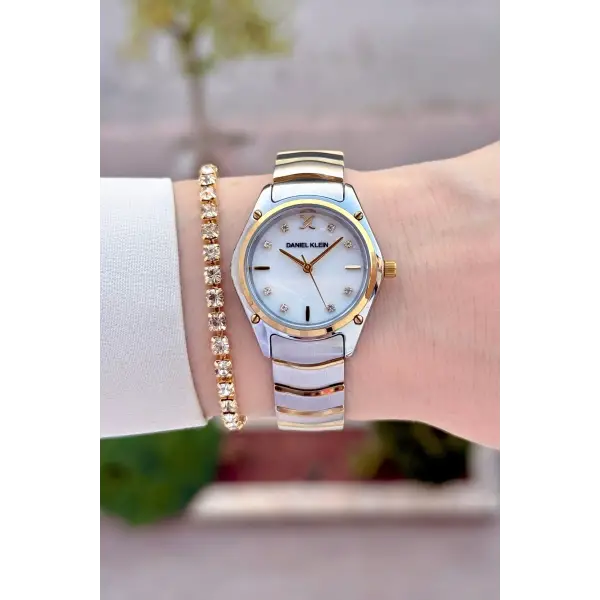 Gold Gümüş Renk 30 mm Hediye Paketli Kadın Kol Saati