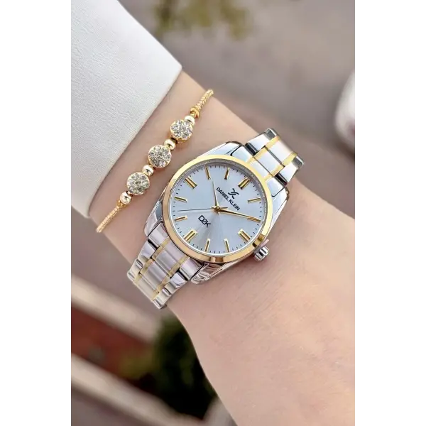 Gold Gümüş Renk 30 Mm Hediye Paketli Kadın Kol Saati