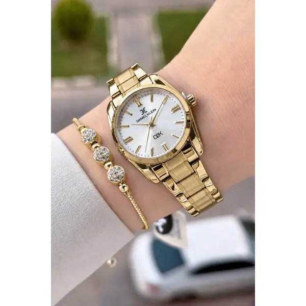 Gold Renk 30 Mm Hediye Paketli Kadın Kol Saati