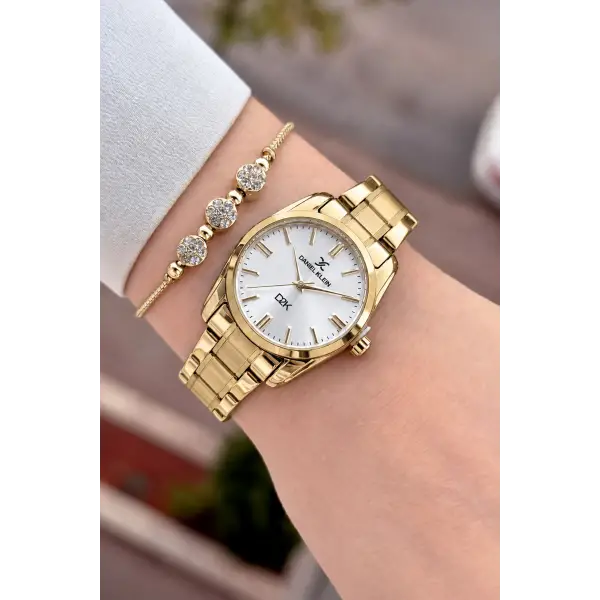 Gold Renk 30 Mm Hediye Paketli Kadın Kol Saati